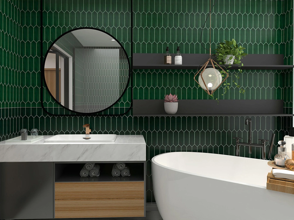 Flexible Natural Stone Cladding Black Bathroom Display Mosaic Wall Tiles for Background