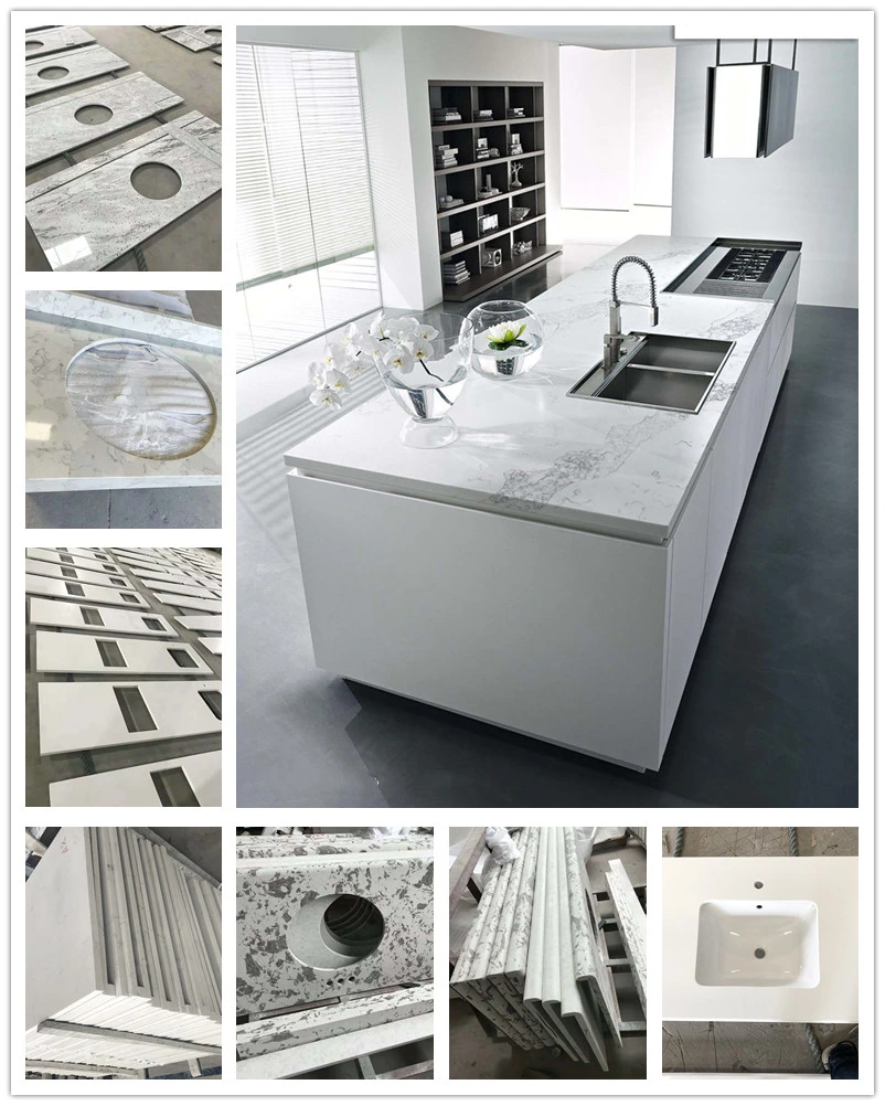 White/Black/Beige/Brown/Gold/Grey/Concrete Solid/Natural Surface Marble/Granite/Stone/Quartzite/Quartz Countertop for Kitchen/Bathroom/Table