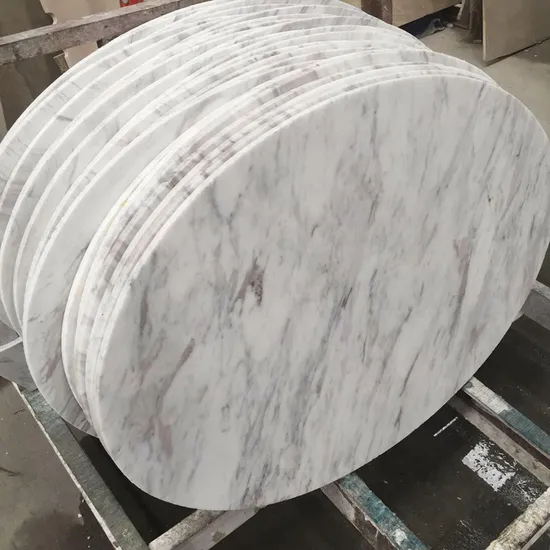 Modern Design Round Natural Stone Worktop Bianco Cararra/Volakas White Marble Table Top for Dining/Sofa Coffee/Side Table