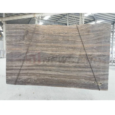 Turkey Natural Marble Stone Silver Travertine Marble Floor Tile Wall Decoration Custom Size Marble Slab Silver Travertine Marble